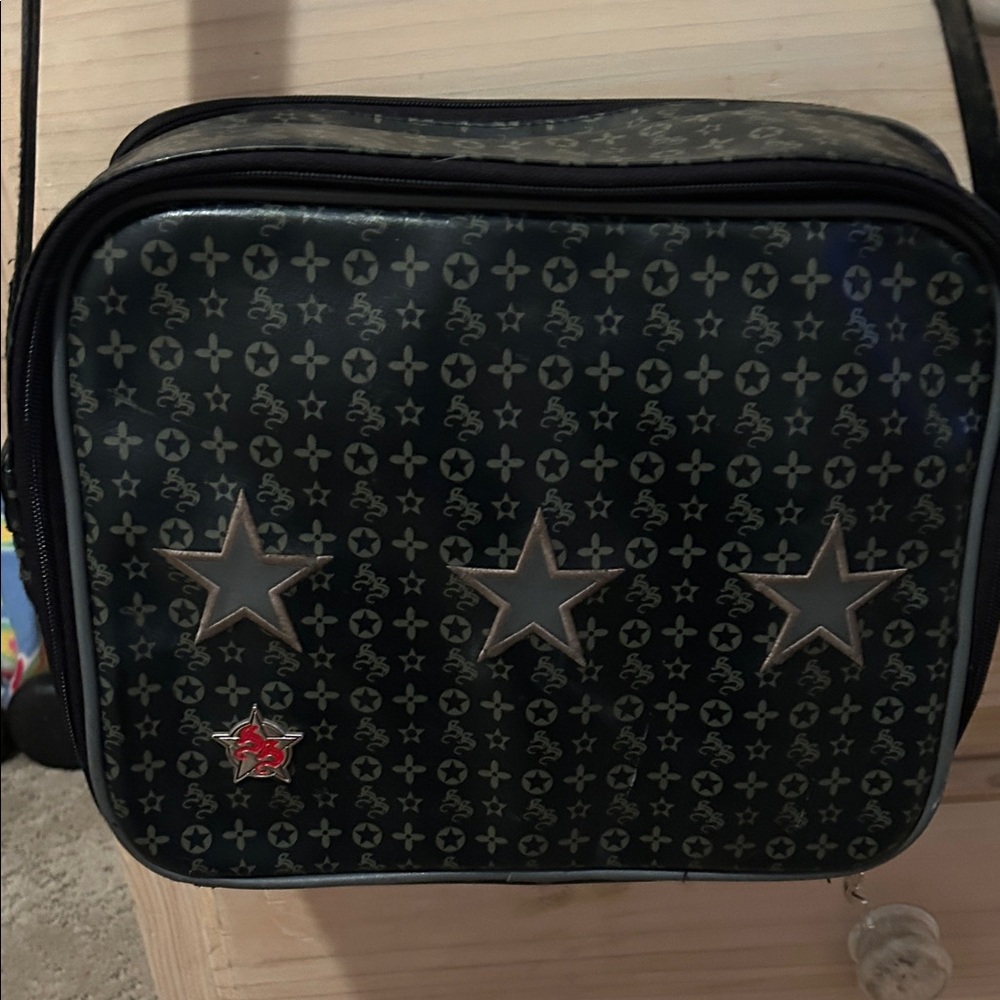 Men's Black Star Pattern Messenger Bag